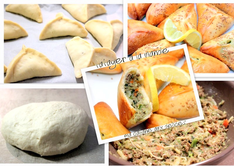 Fatayer ou fataya a la viande hachée et légumes, recette ramadan