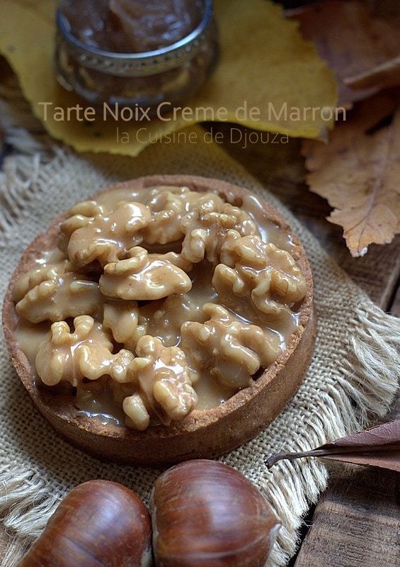 Tarte sablée au caramel et noix