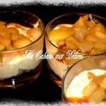 Verrine pomme poire caramélisée avec une mousse chantilly et caramel beurre salé