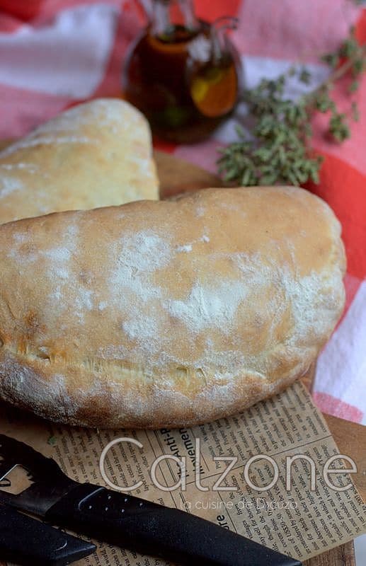 Recette de Calzone poivrons tomates et feta