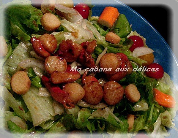 Salade fraîcheur aux saint jacques