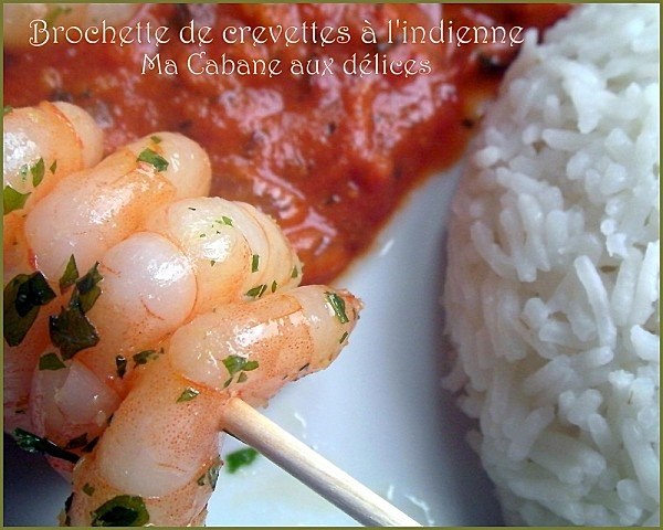 Brochette crevette sauce indienne photo 2