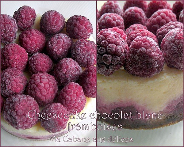 Cheesecake chocolat blanc et framboises