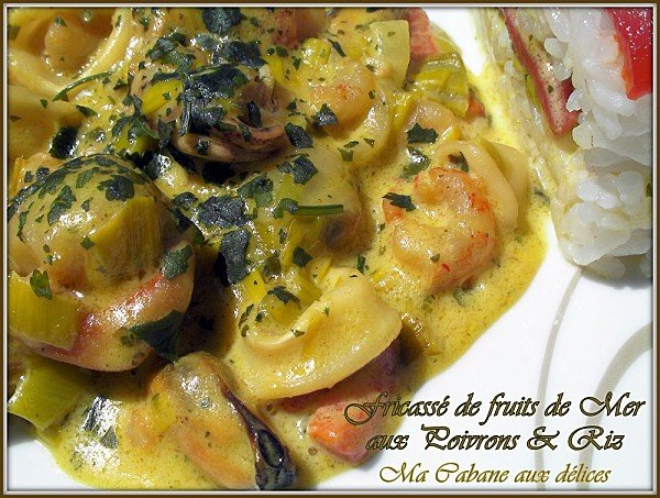 Fricassée de fruits de mer et poivron