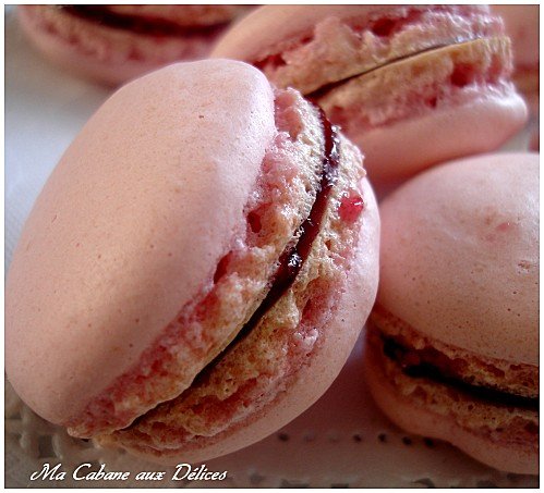 Macarons framboises