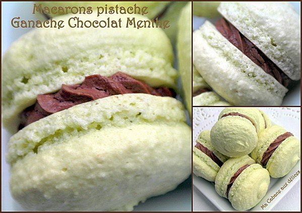 Macarons pistache ganache chocolat menthe photo 3