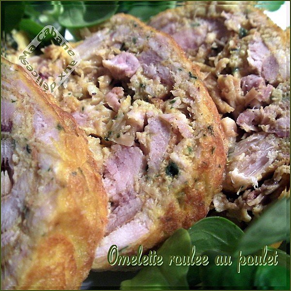 Omelette roulée au poulet photo 1