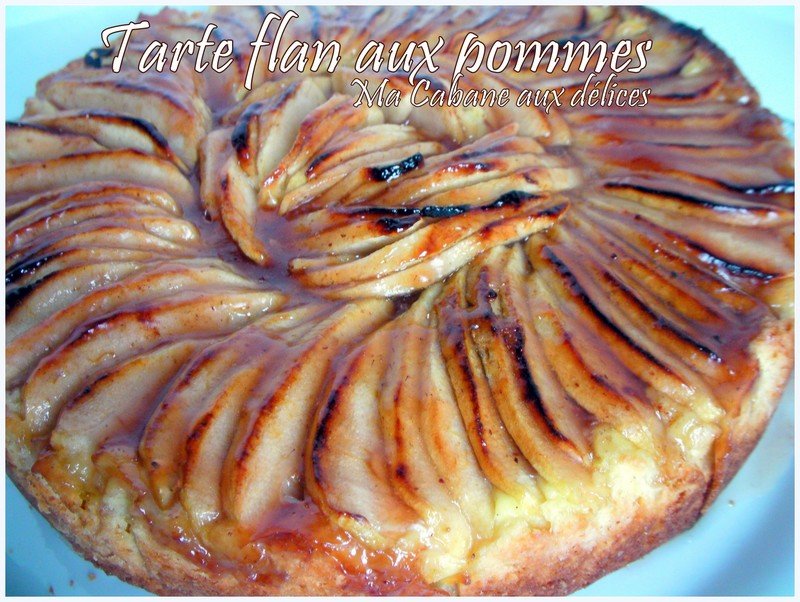 Tarte flan aux pommes fondantes