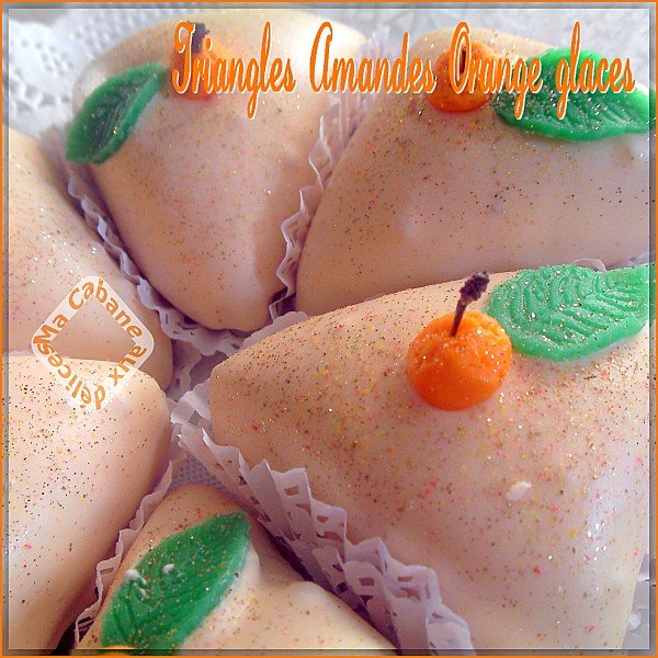 Triangles glacés amandes oranges