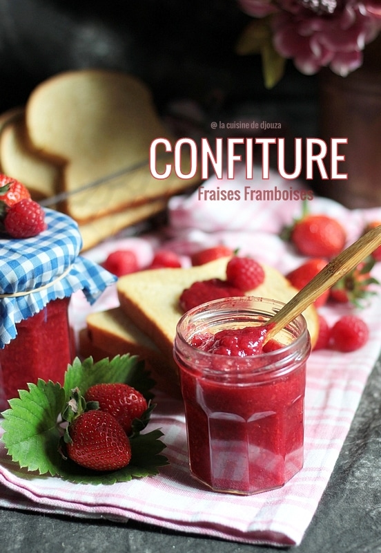 Confiture de framboises et fraises light