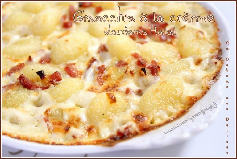 Gnocchis crème et lardons halal