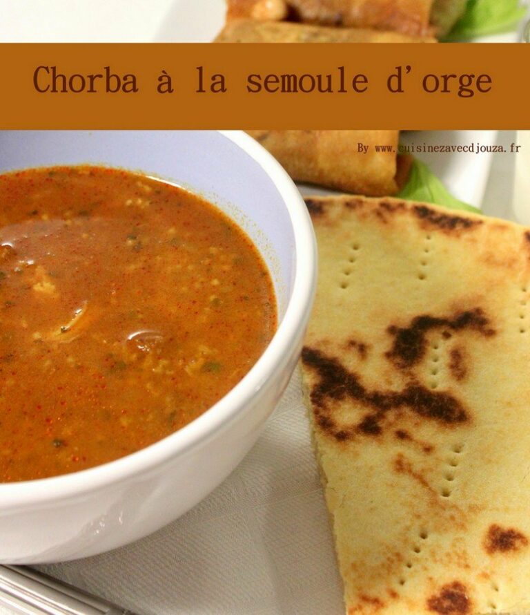 Chorba soupe algerienne semoule d'orge