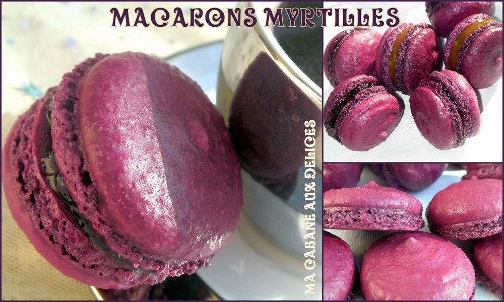 Macarons myrtille en meringue française