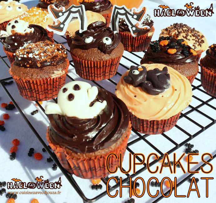 Cup cakes chocolat d'halloween