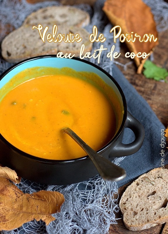 Soupe veloutée de potimarron au lait de coco