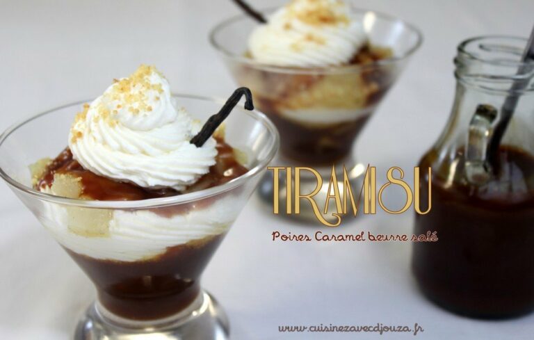 Tiramisu poire caramel beurre salé