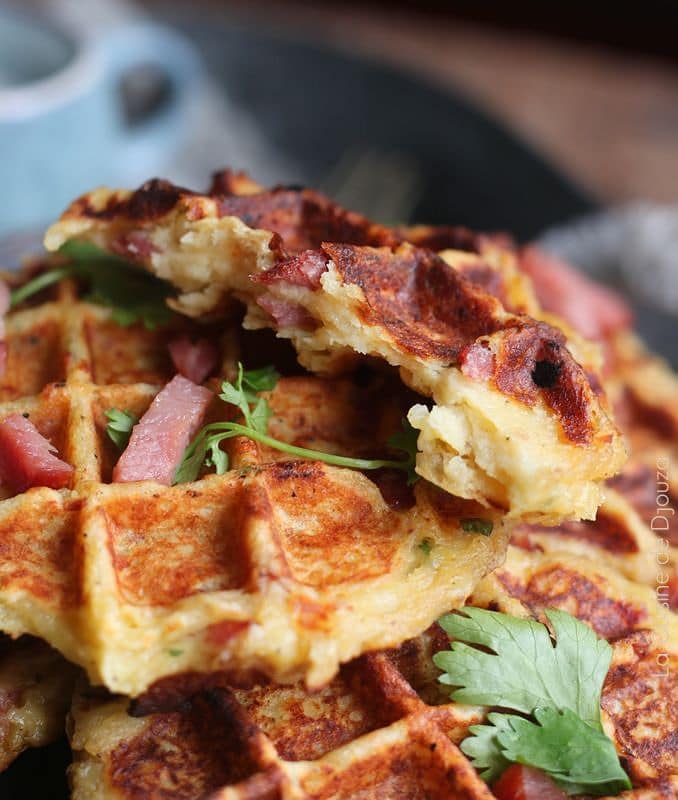 gaufre de pomme de terre aux lardons