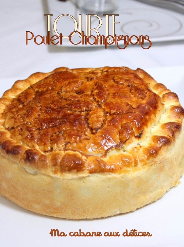 Tourte facile poulet et champignons