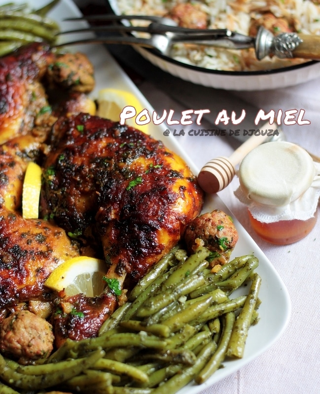 Poulet rôti au miel et coriandre fraîche