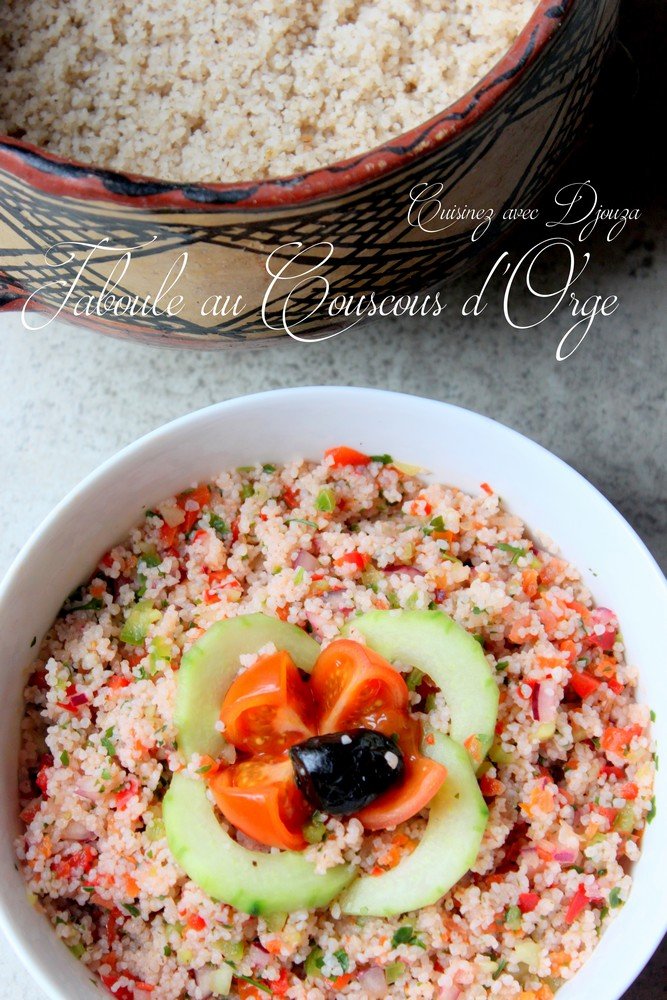 Taboule couscous d'orge, aux légumes frais