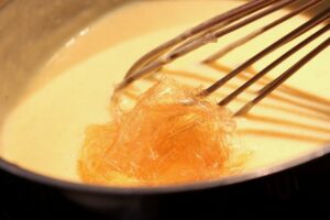 crème anglaise collée à la gelatine