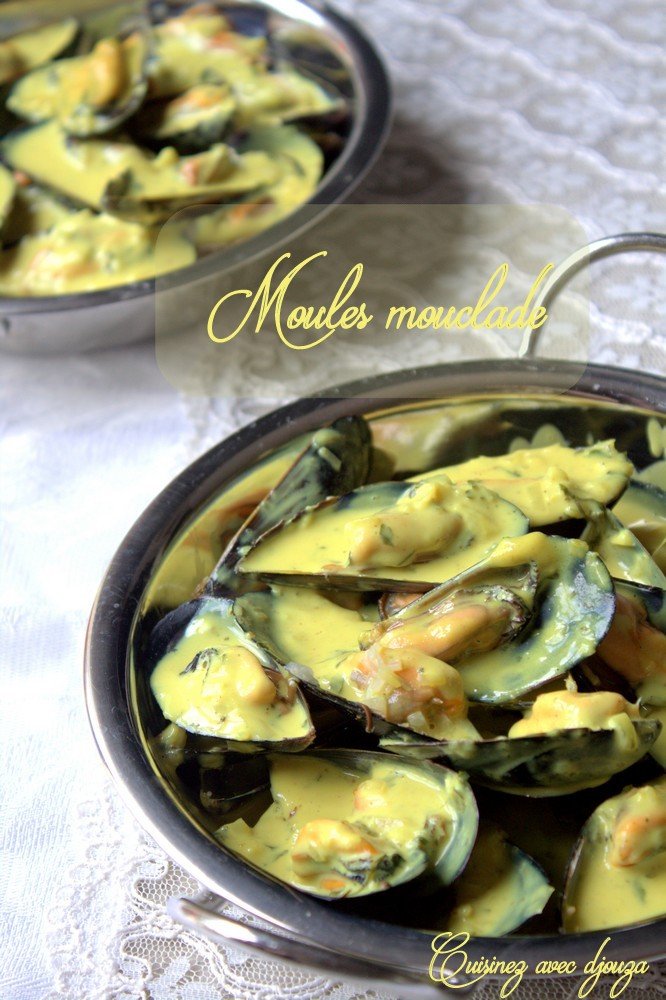 Moules mouclade au curry et curcuma sans vin