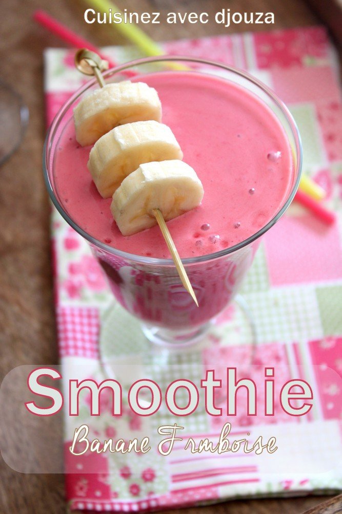 Smoothie banane framboise sucre vergeoise