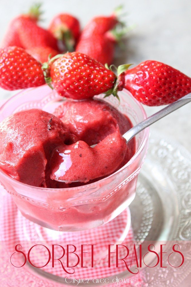 Glace aux fraises sans sorbetiere