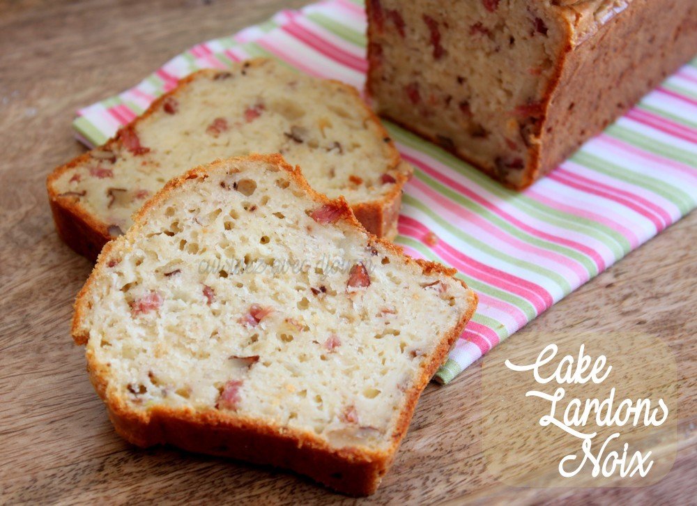 Recette cake salé lardons noix 