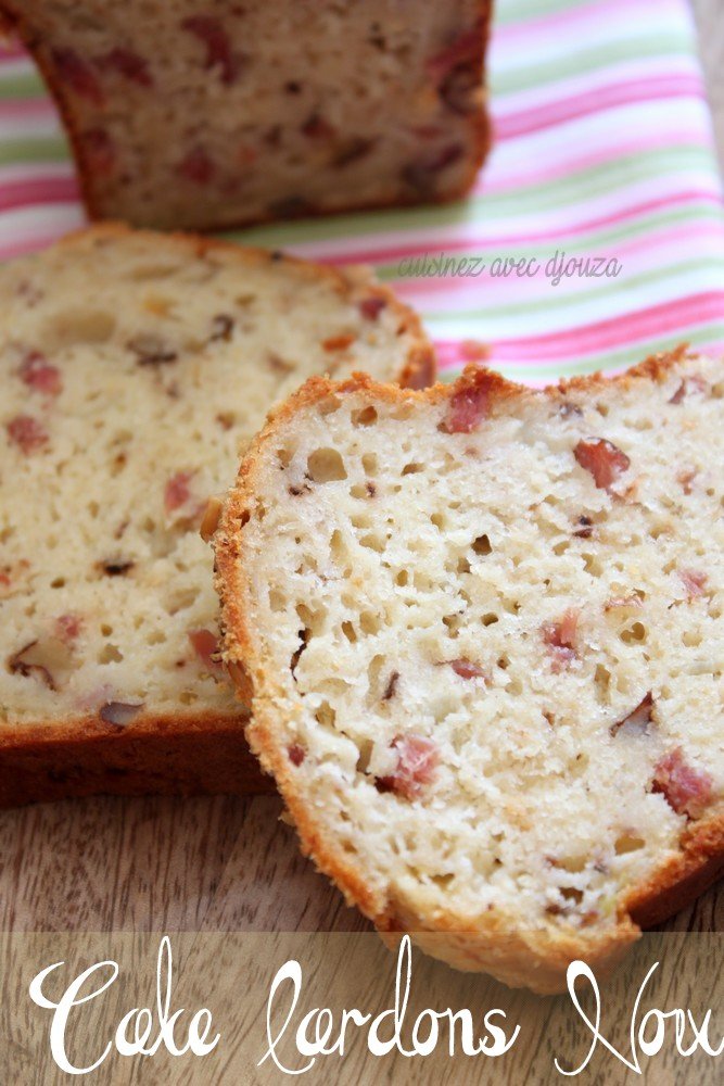 Recette cake salé lardons noix