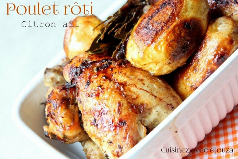 poulet roti ail citron et ses pommes de terre au four