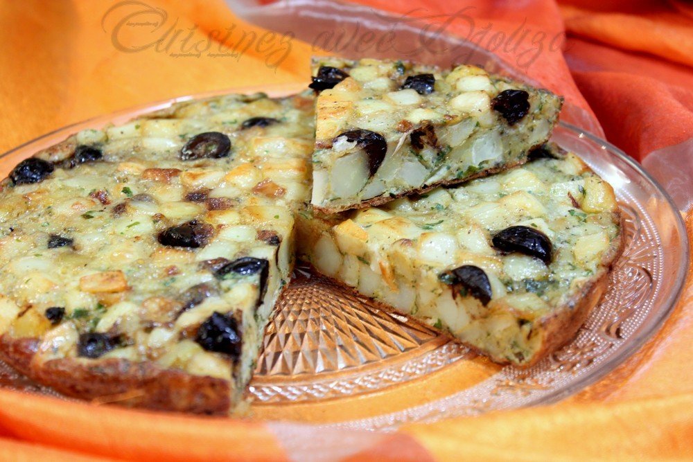 Tortilla galette de pommes de terre et olives