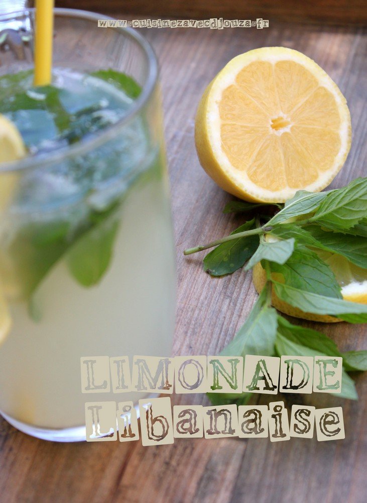 Limonade libanaise menthe fraiche fleur d'oranger