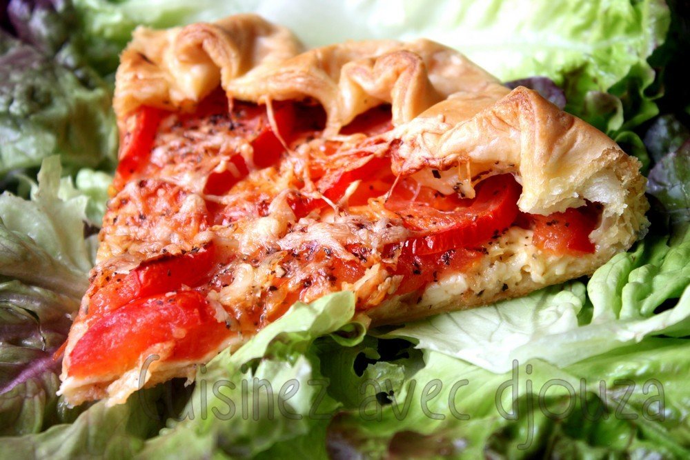 Tarte a la tomate moutarde et fromage