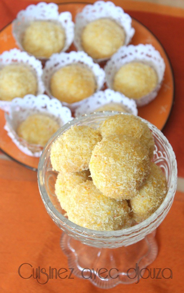 Boule de coco au citron confit et noix de coco