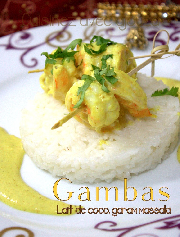 Gambas lait de coco et garam massala