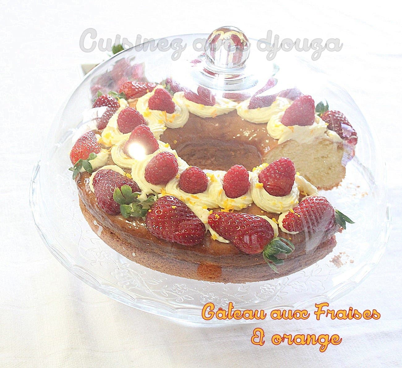 Gateau printanier aux fraises et oranges