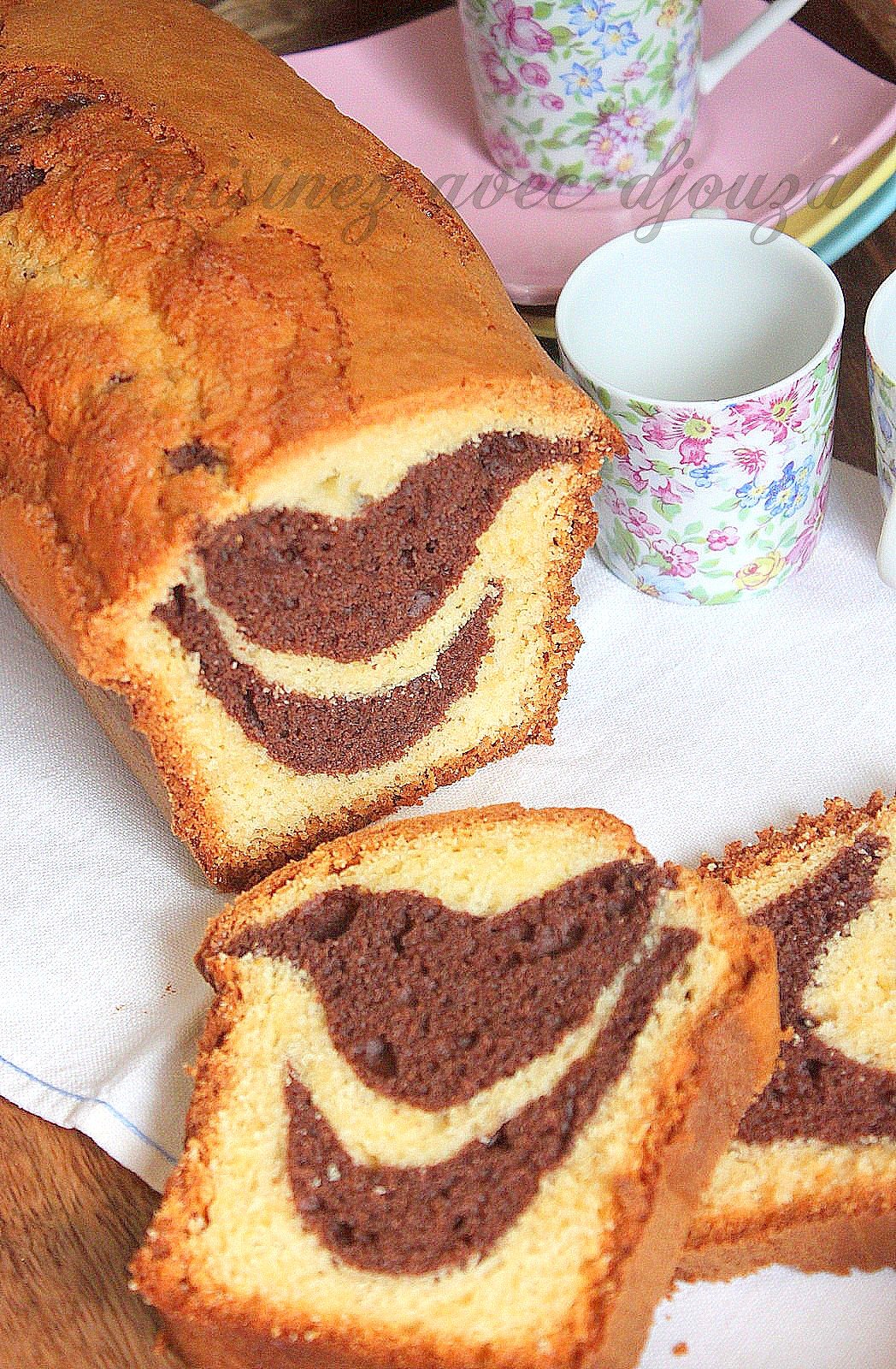 Gateau marbré au yaourt et chocolat