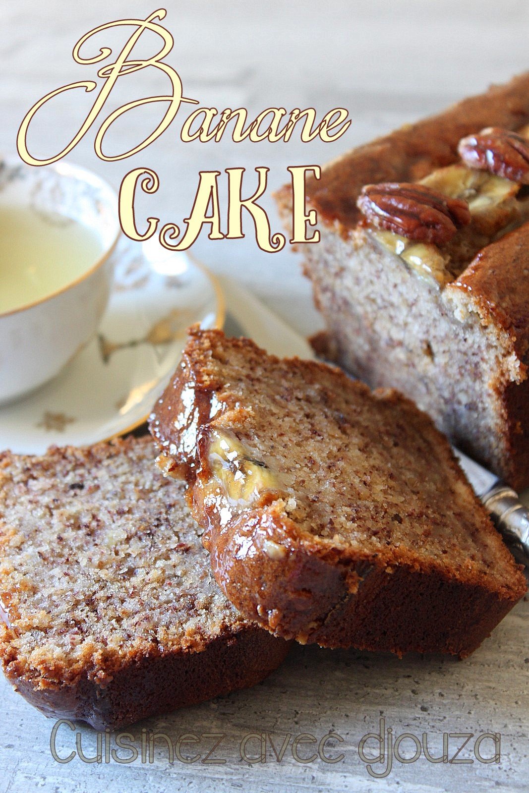 Banana cake et noix de pecan