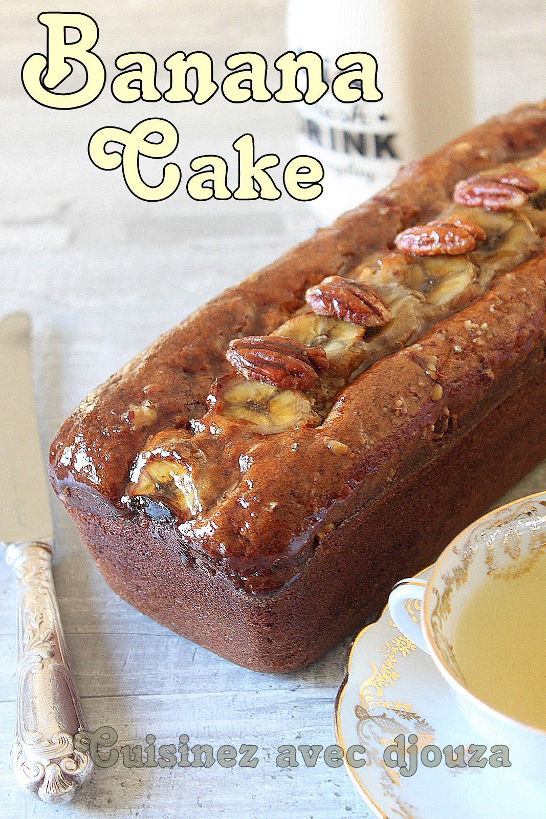 gateau a la banane et aux noix de pecan