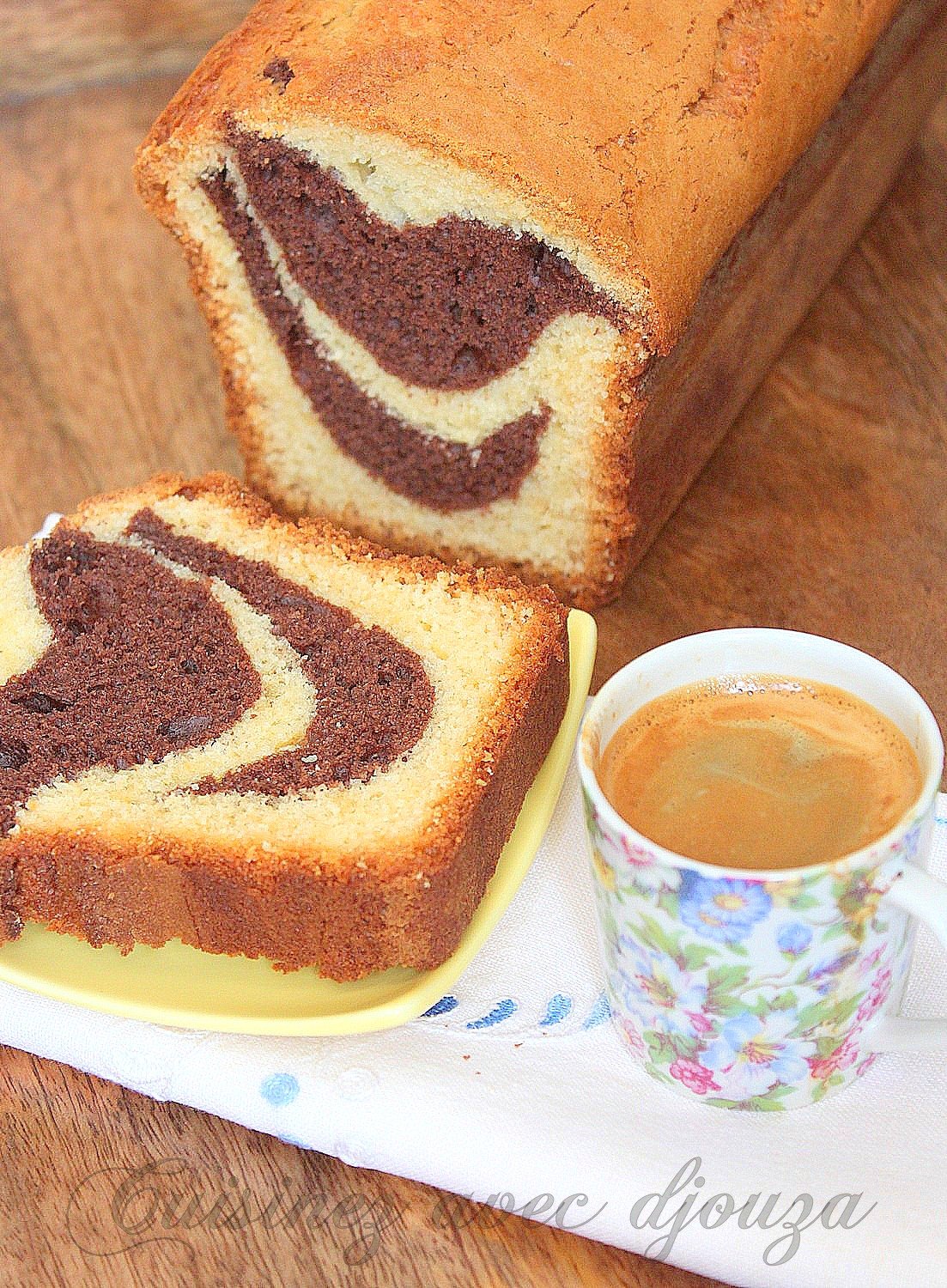 Gateau yaourt marbré chocolat