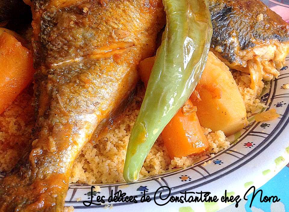 Couscous tunisien au poisson en sauce rouge