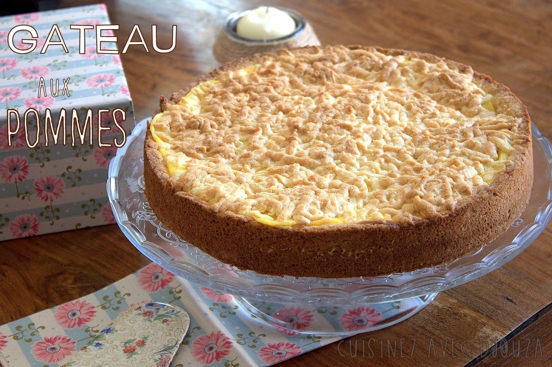 Gateau aux pommes à la crème pâtissière facile