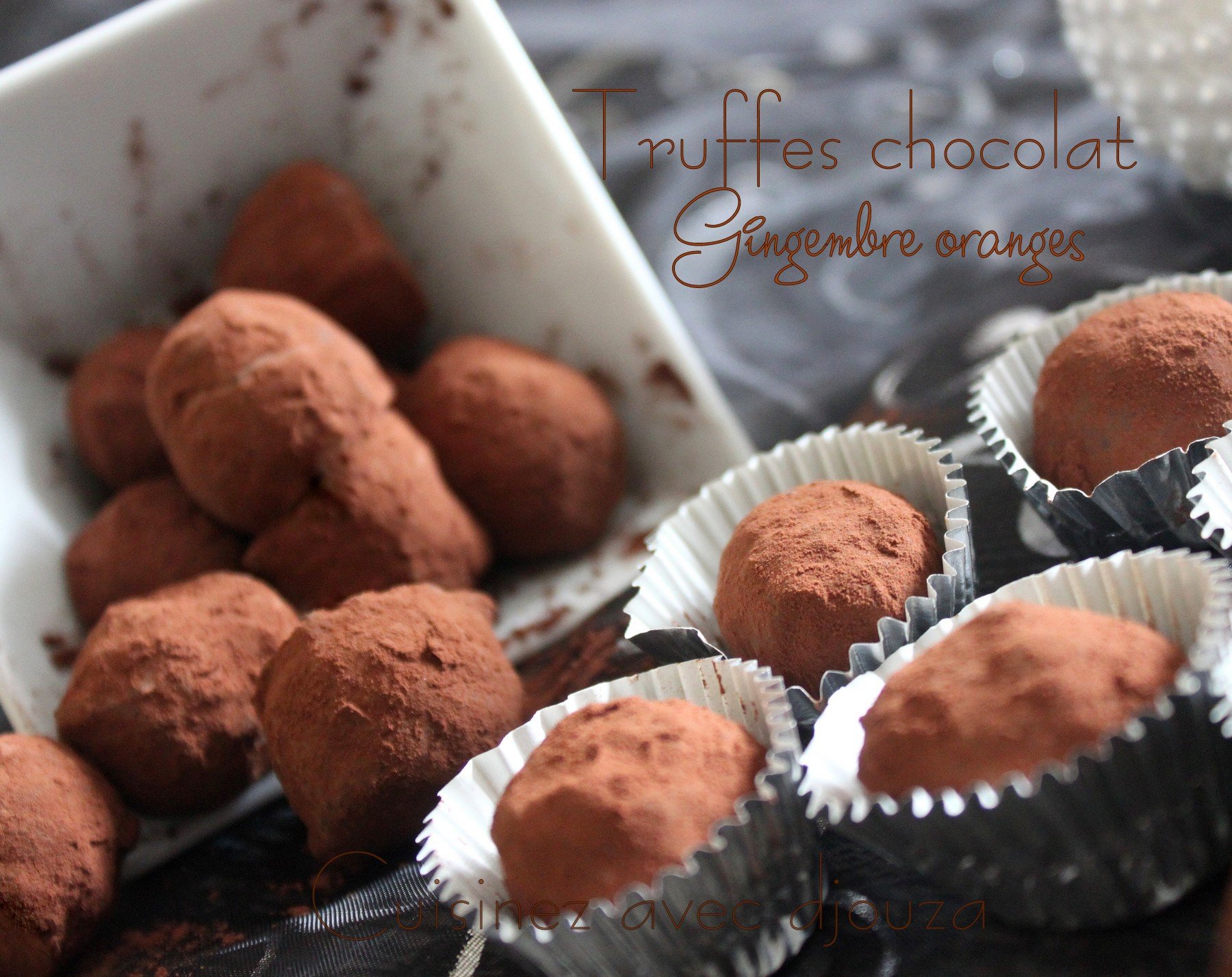 Truffes au chocolat noir et gingembre