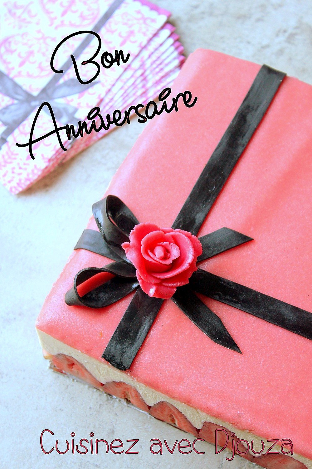 gateau d'anniversaire facile aux fraises