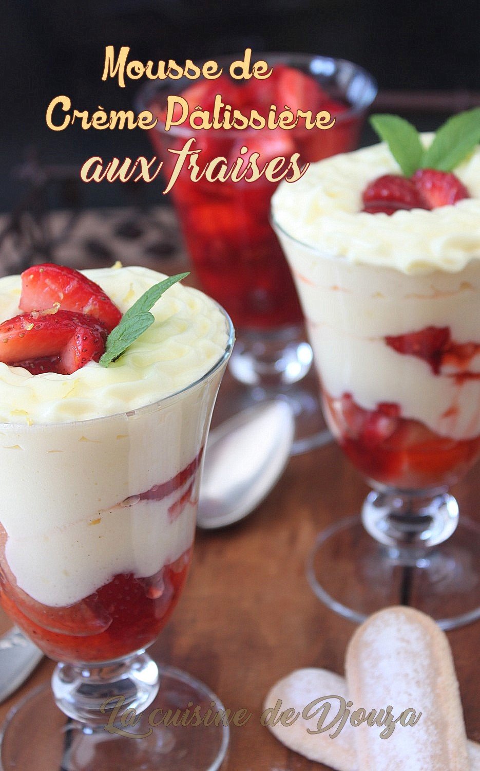 Mousse de crème pâtissière légère aux fraises