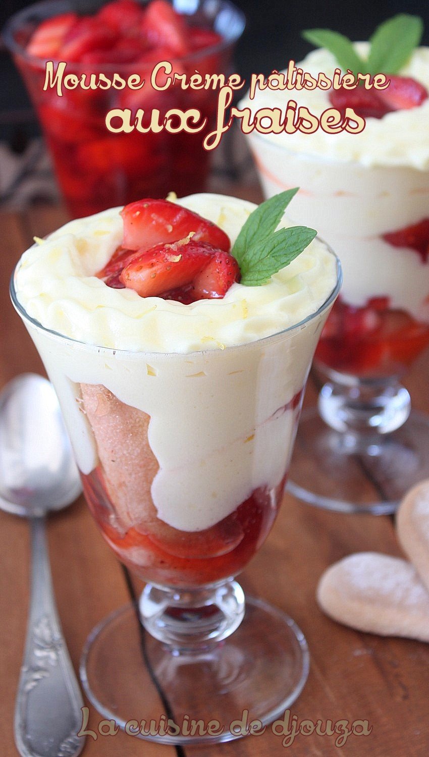 Mousse de crème pâtissière légère aux fraises