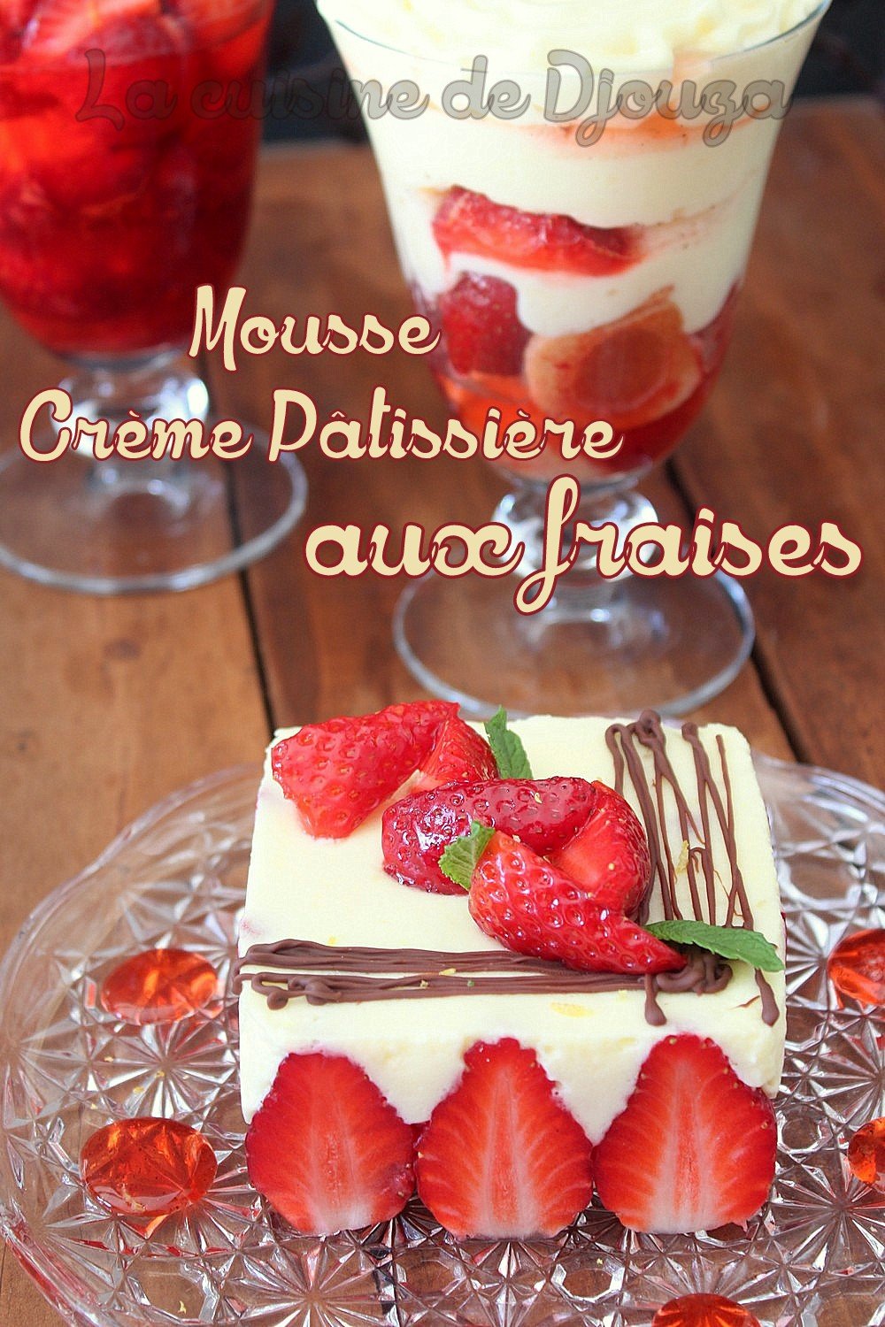 Mousse de crème pâtissière légère aux fraises