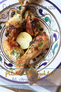 Pilons de poulet au four en marinade ail citron et coriandre