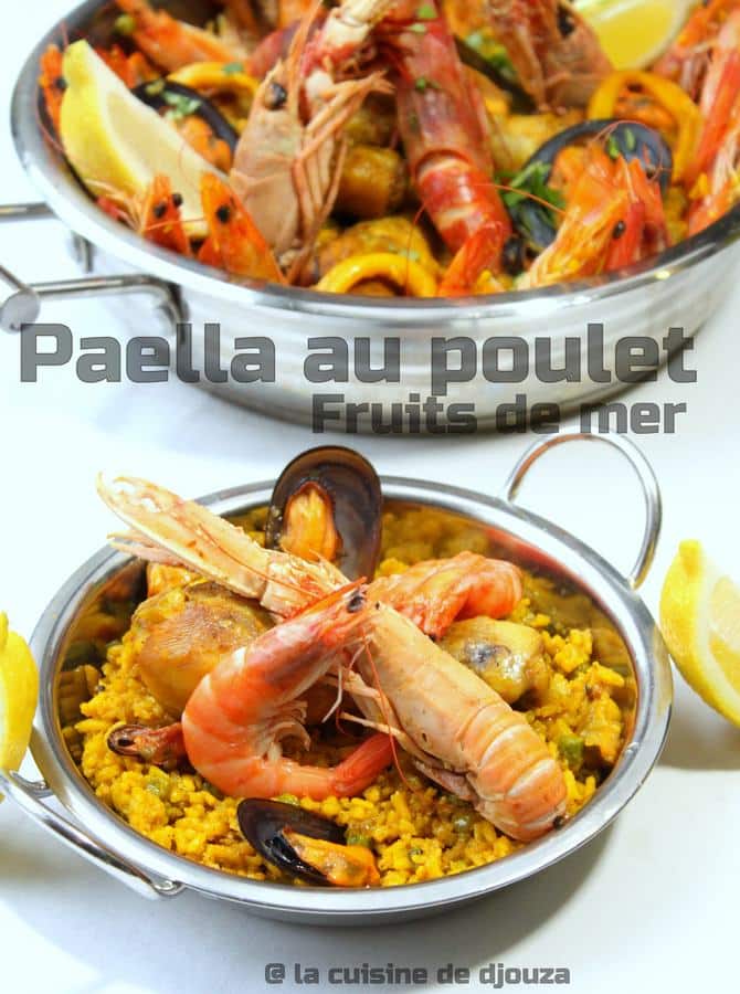 Recette paella au poulet et fruits de mer facile